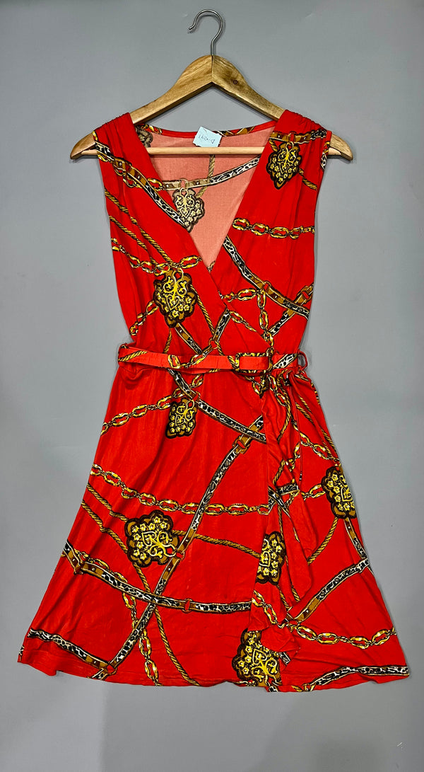 SLEEVE-LESS ORANGE DRSS