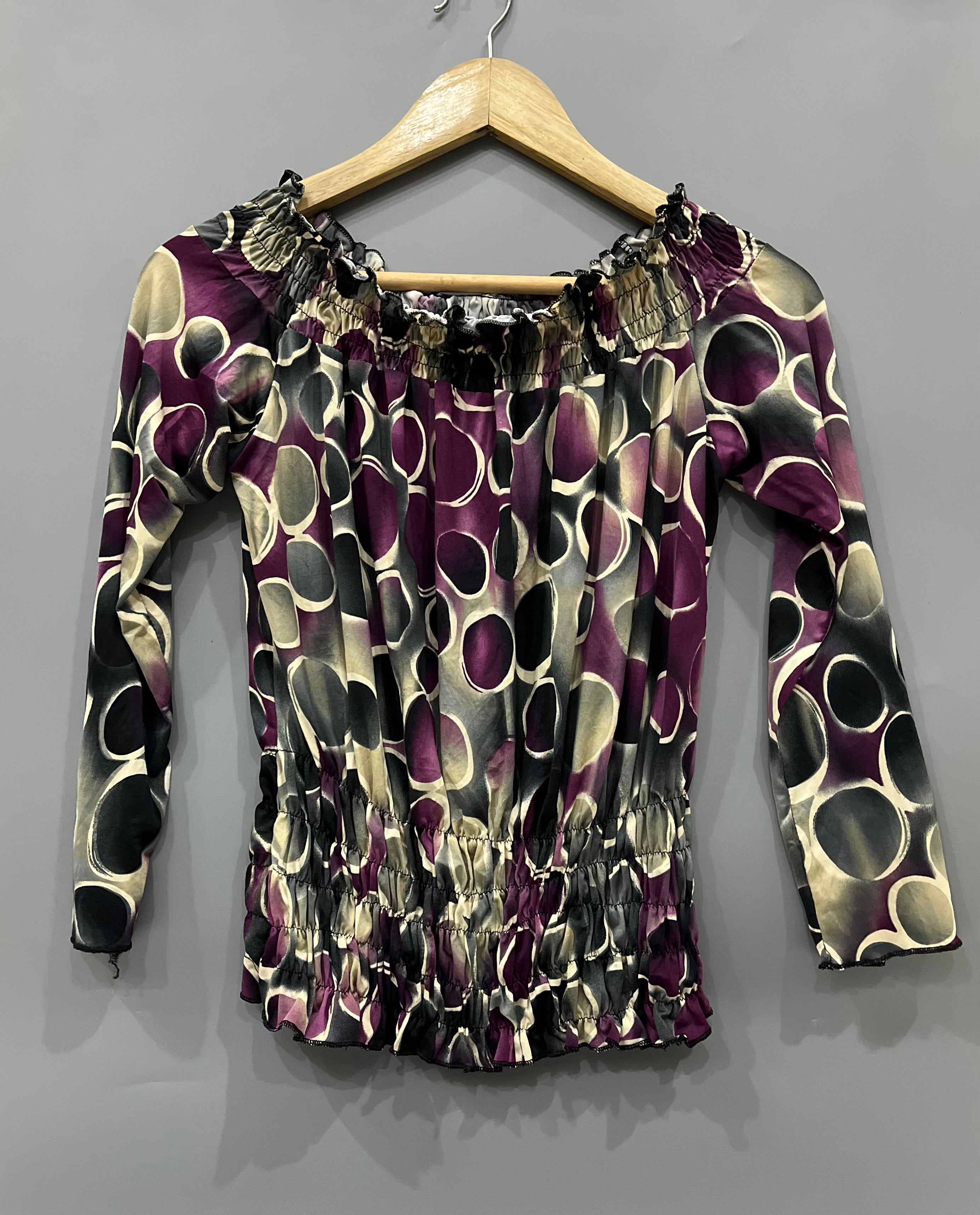 OFF SHOULDER PRINTED TOP