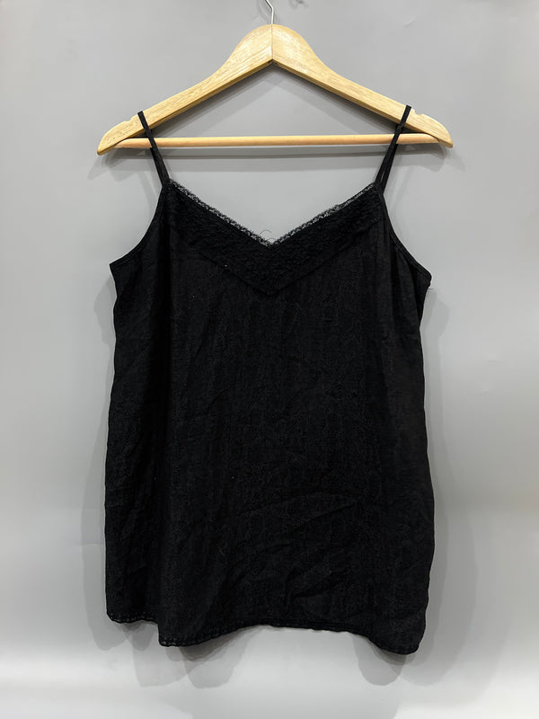 LACE NECK BLACK CAMISOLE