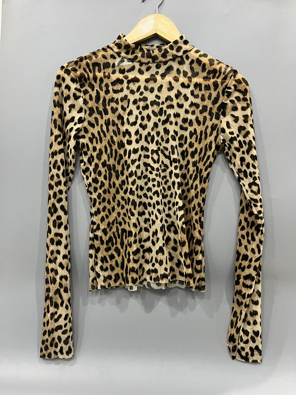 LEOPARD PRINT MESH TOP