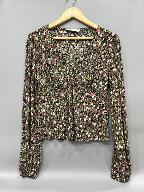 MANGO FLORAL MESH TOP