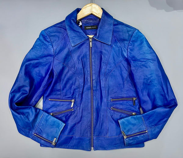 OCEANIC ZIP-UP LEATHER JACKET - Thrifty Threads