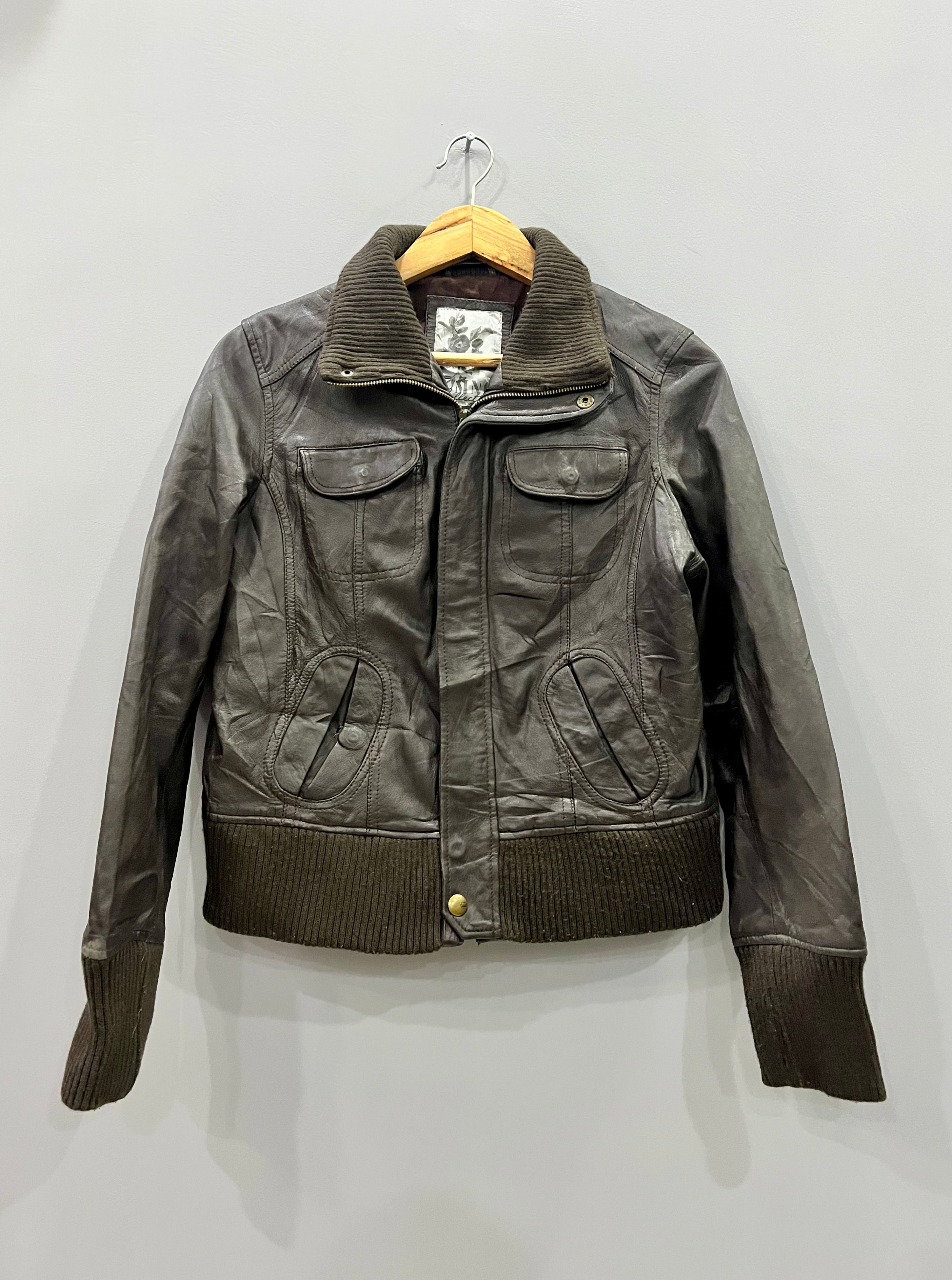 Vintage Style Brown Leather Jacket