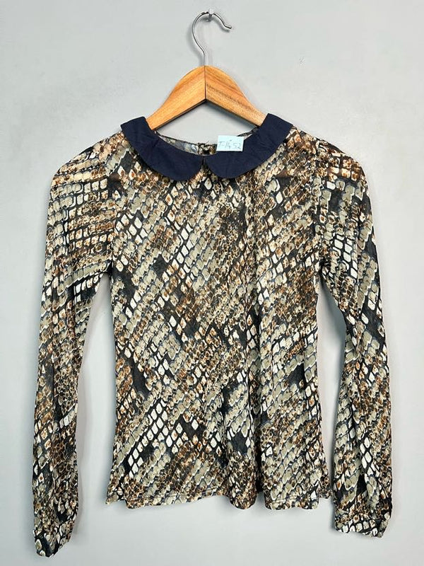 SNAKE PRINT LONG SLEEVE TOP