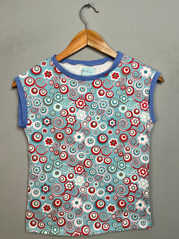 FLORAL SWIRL PRINT SLEEVELESS TOP