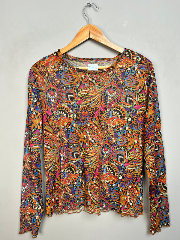 MULTI-COLOUR PAISLEY PRINT TOP