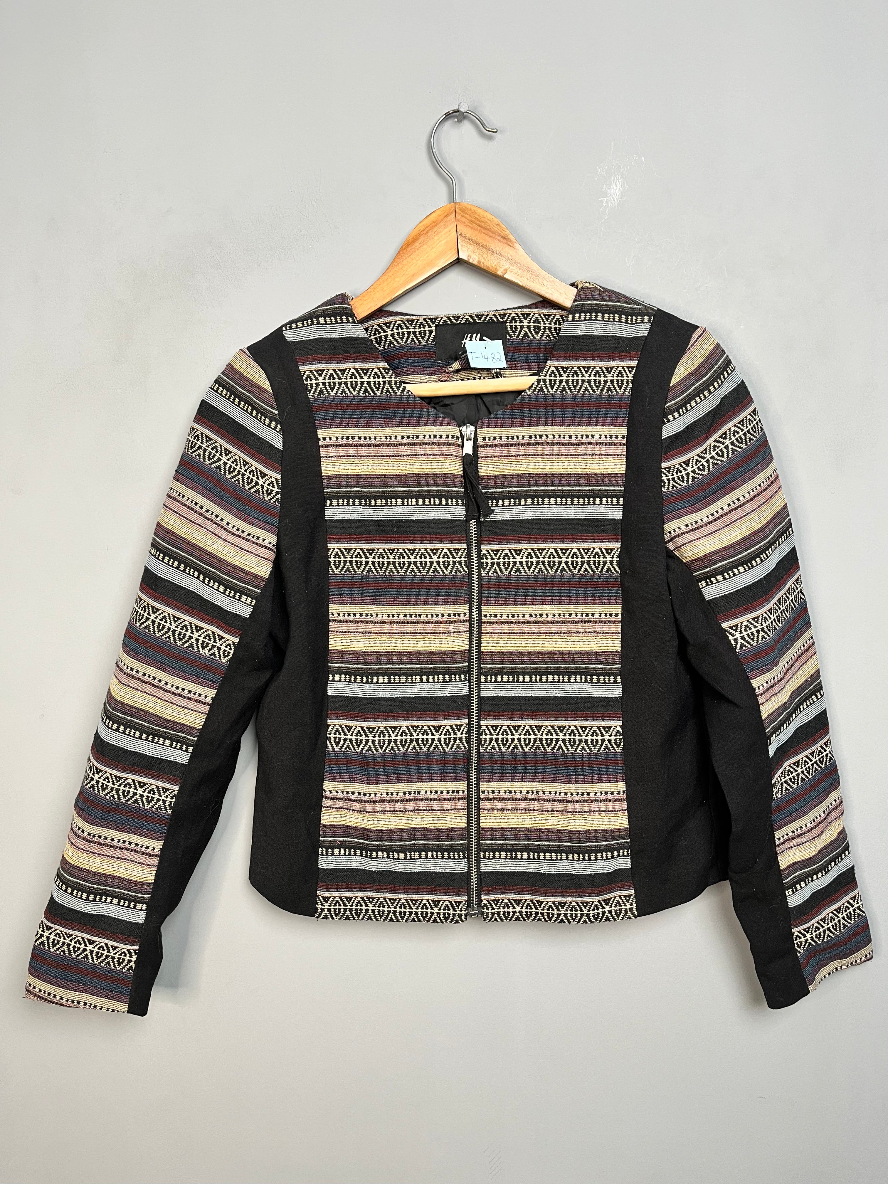 H&M TRIBAL WOVEN ZIP-UP JACKET - Thrifty Threads