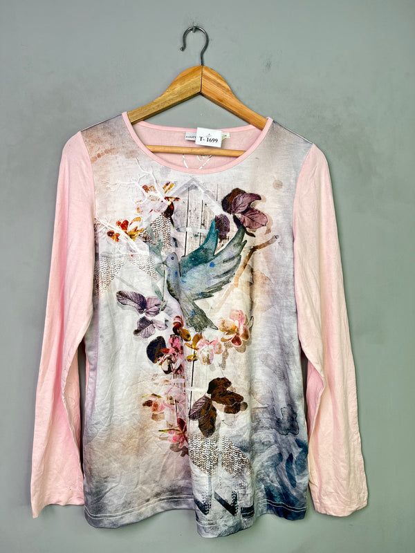 BIRD PRINT LONG SLEEVE T-SHIRT - Thrifty Threads