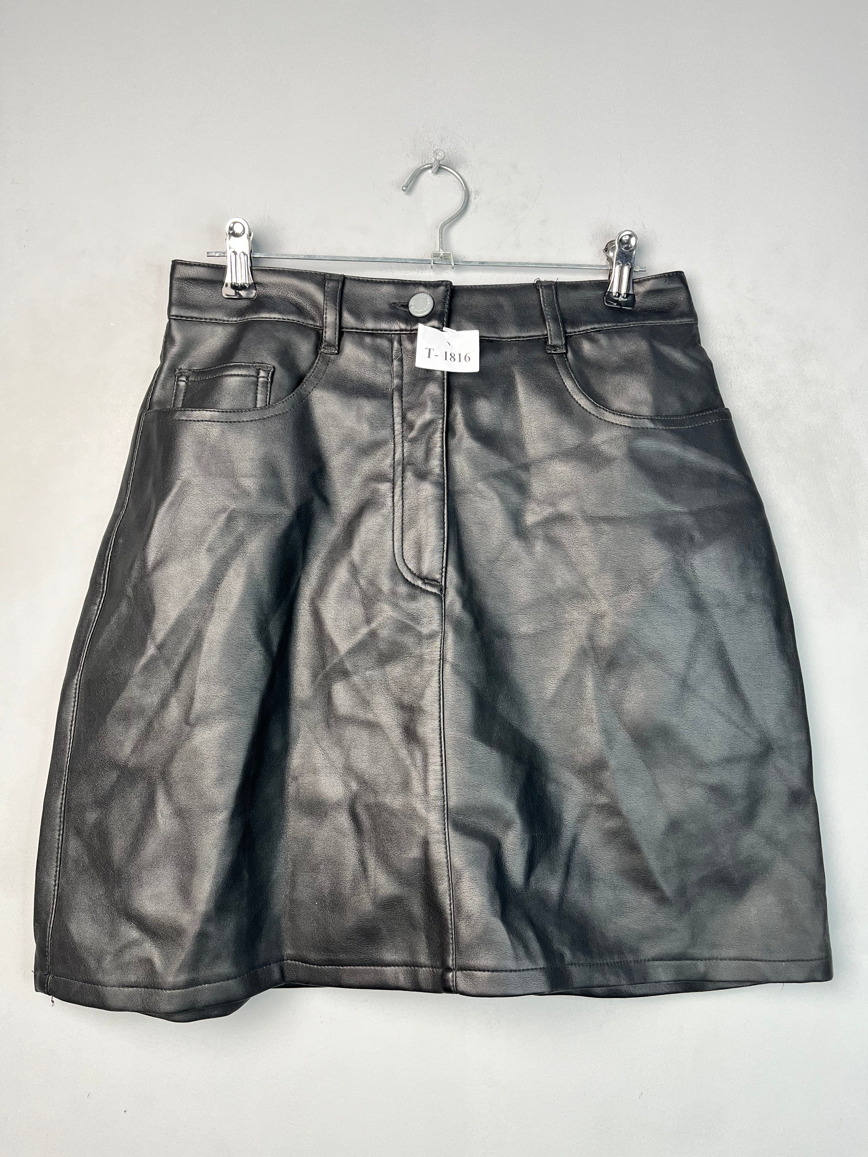 A-LINE FAUX LEATHER MINI SKIRT - Thrifty Threads