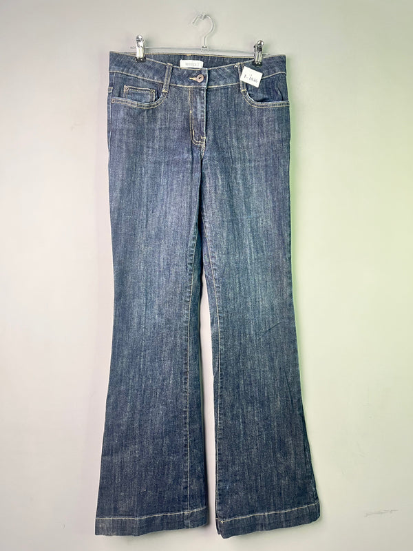 DARK WASH FLARE DENIM JEANS - Thrifty Threads