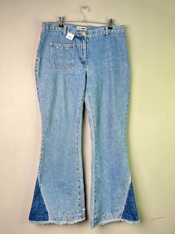 PATCHWORK FLARE JEANS - Thrifty Threads