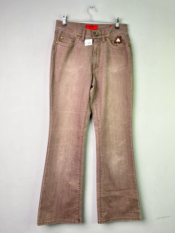 BROWN FADED FLARE JEANS - Thrifty Threads