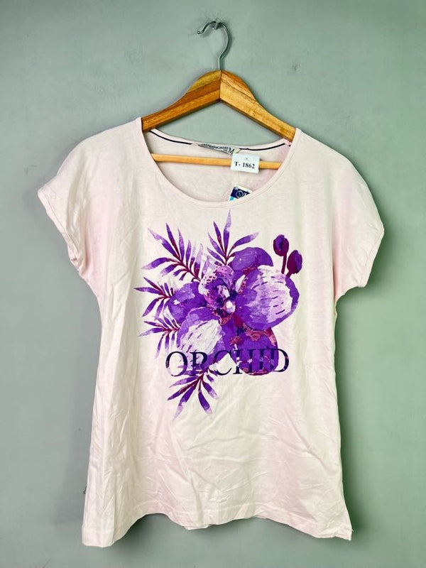 PINK FLORAL PRINT T-SHIRT - Thrifty Threads