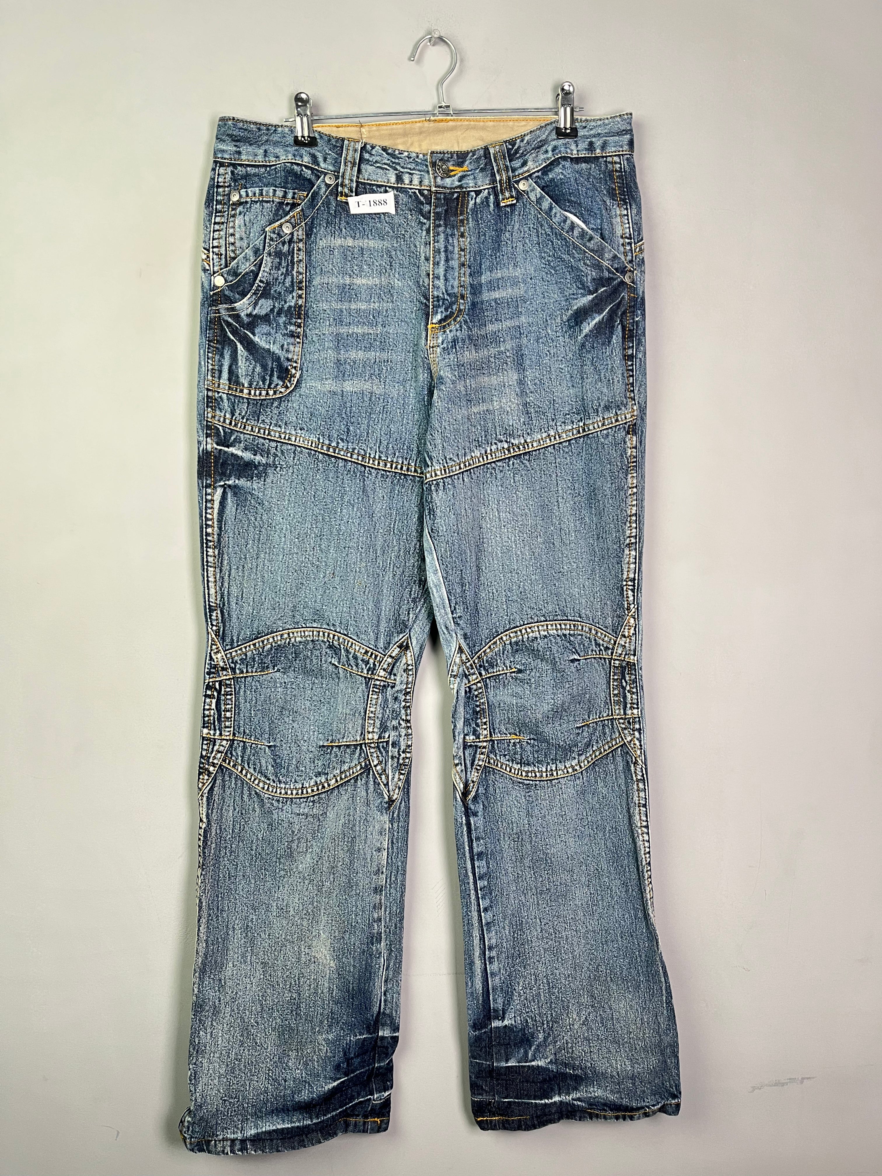 BLUE WIDE LEG DENIM JEANS - Thrifty Threads