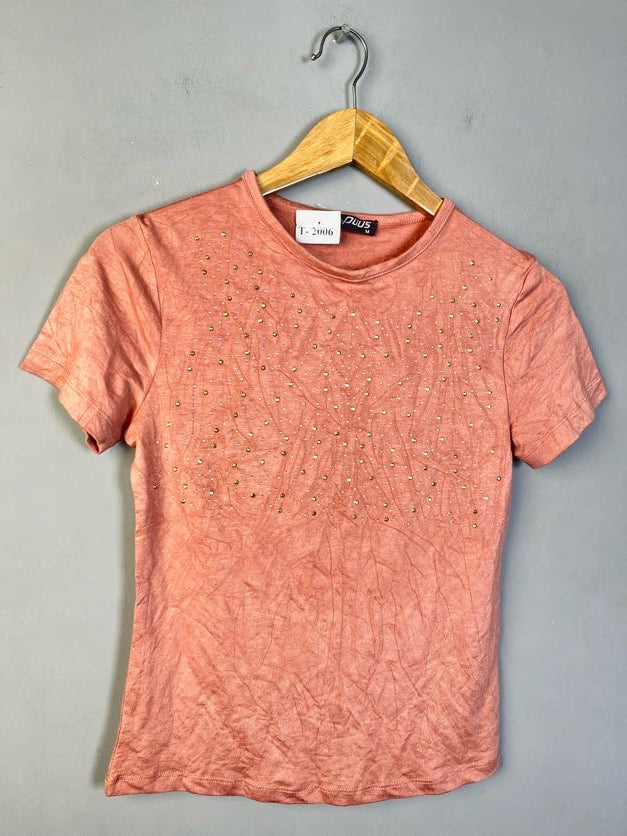 PINK SEQUIN T-SHIRT - Thrifty Threads