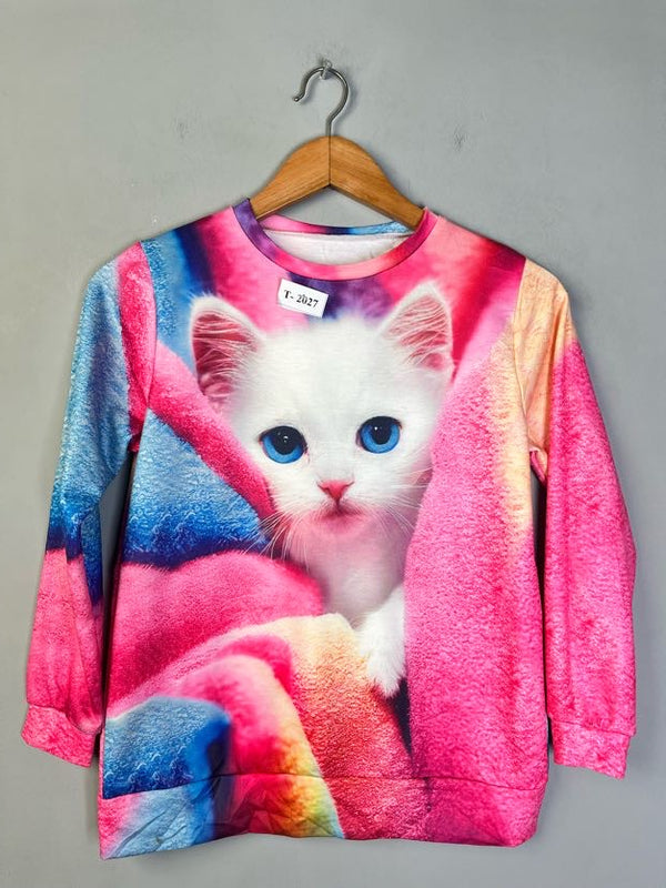 CAT GRAPHIC PRINTED T-SHIRT - Thrifty Threads