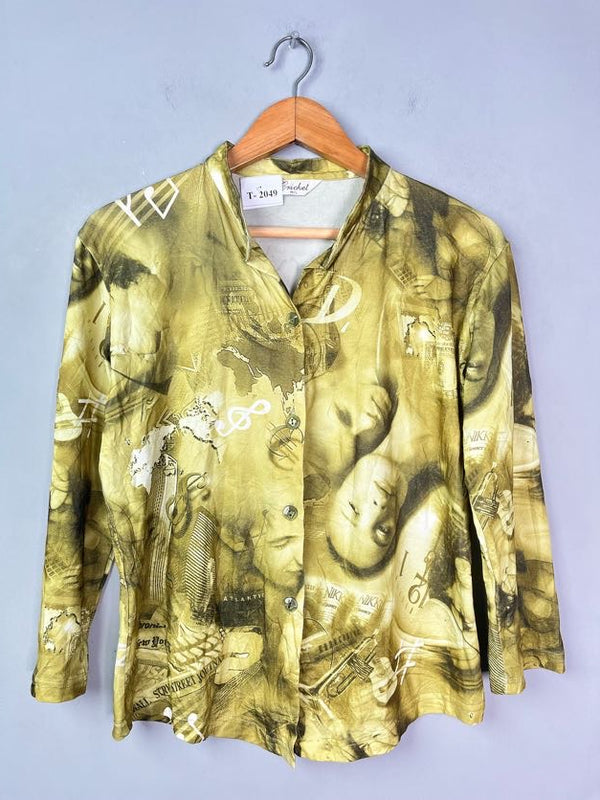 VINTAGE PRINTED BUTTON-DOWN SHIRT - Thrifty Threads