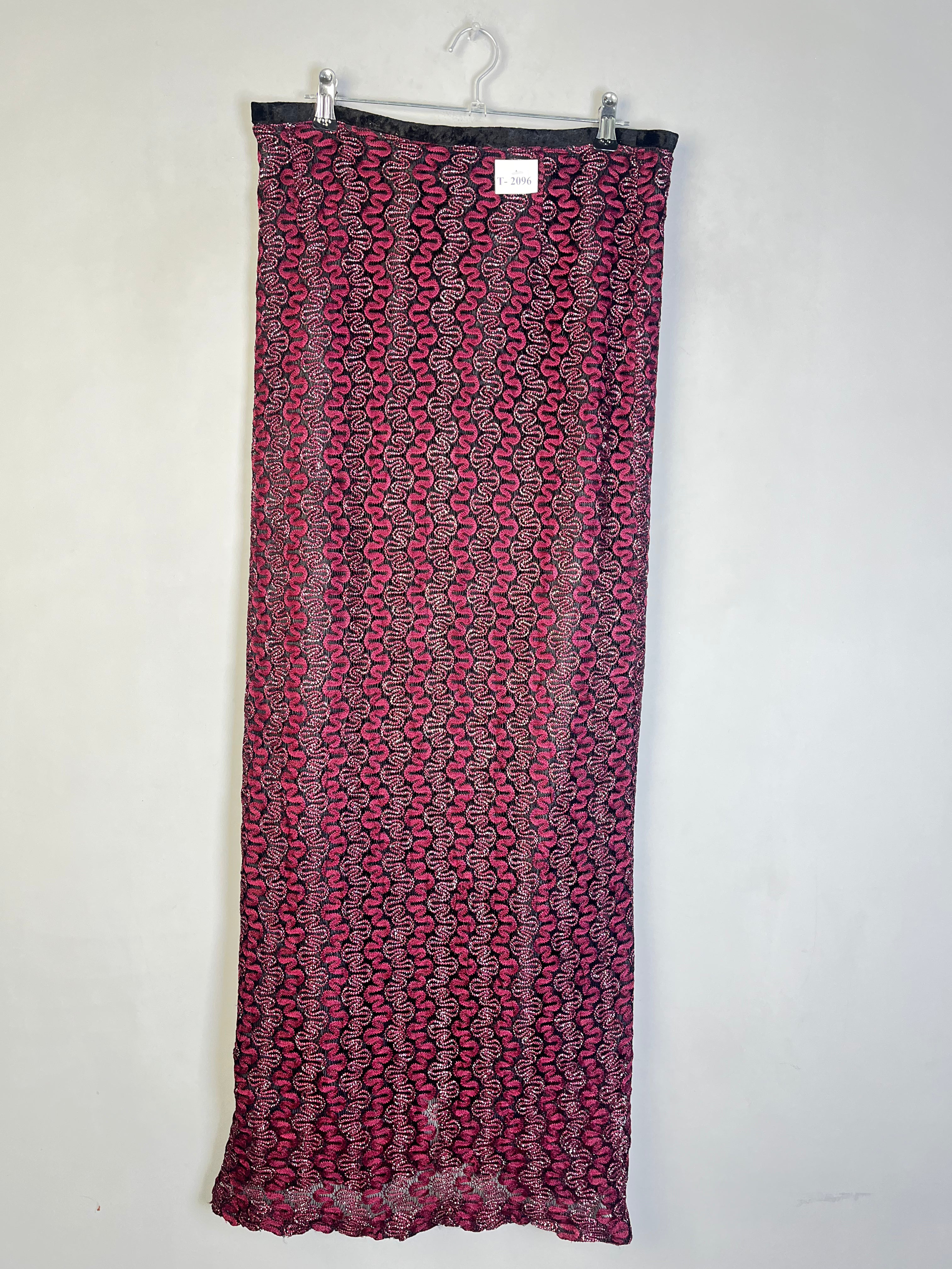 RED & PURPLE PENCIL SKIRT - Thrifty Threads