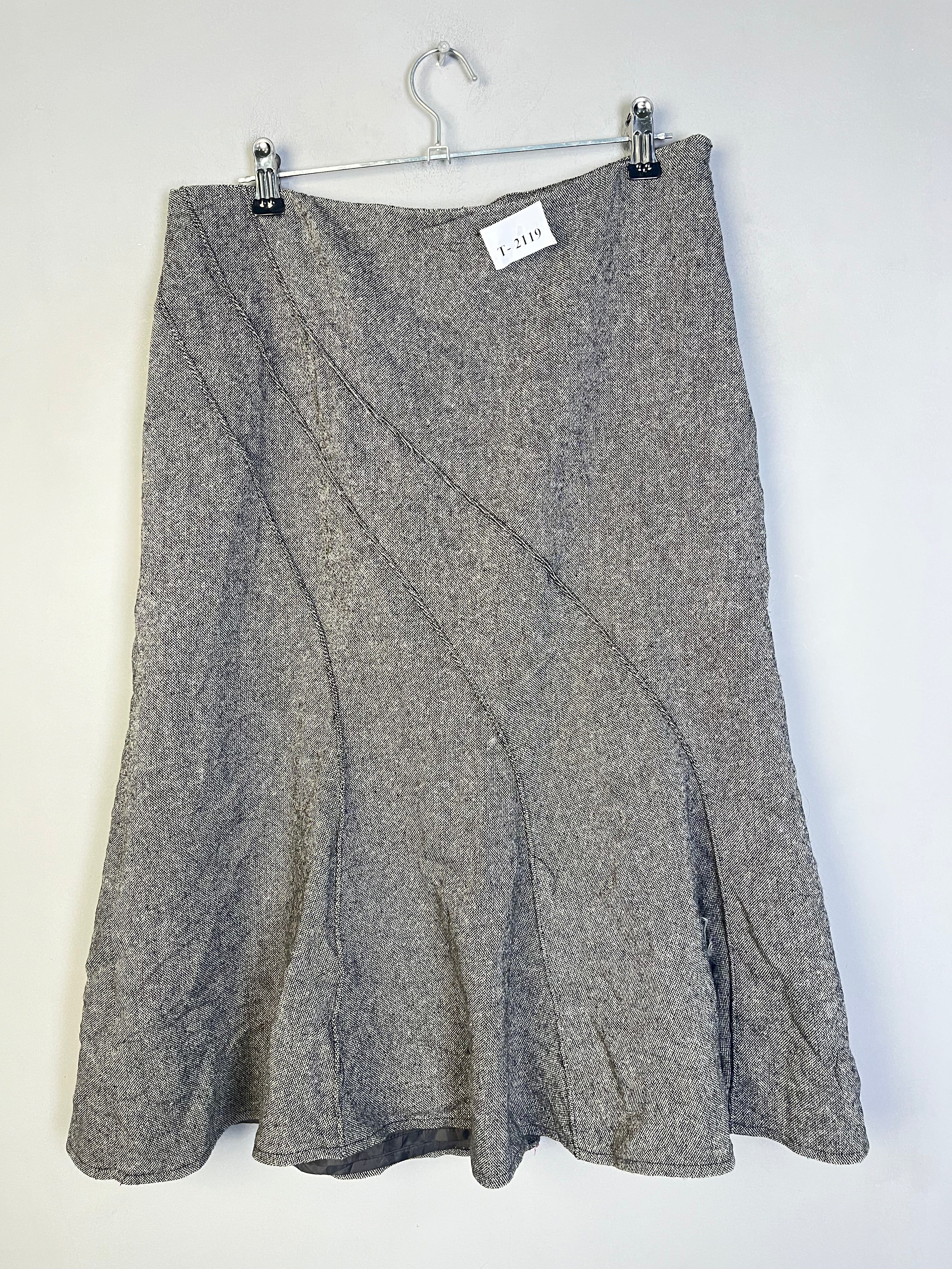 VINTAGE GREY A-LINE MIDI SKIRT - Thrifty Threads