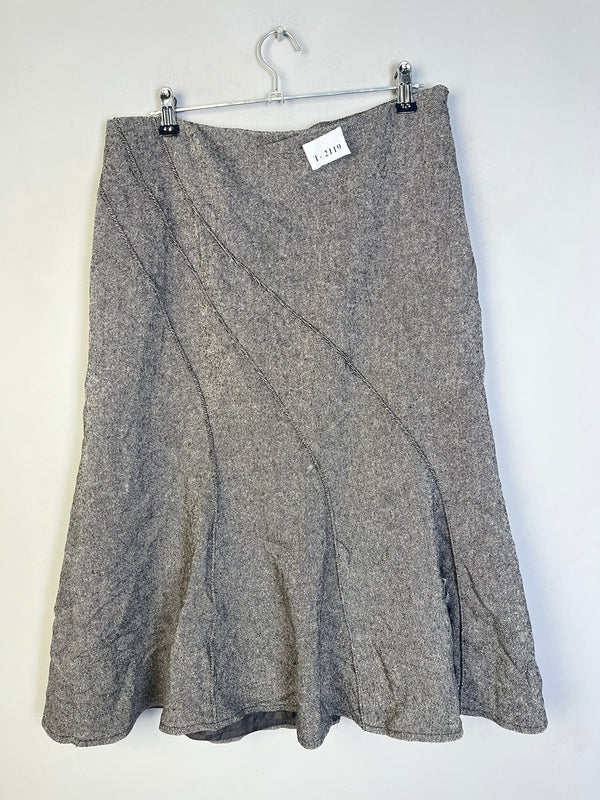 VINTAGE GREY A-LINE MIDI SKIRT - Thrifty Threads