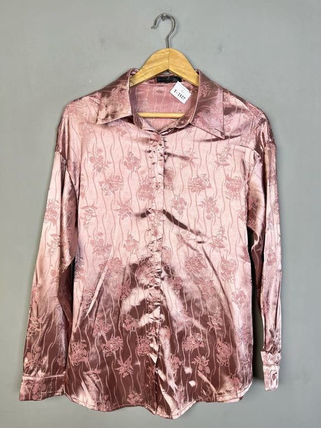 PINK SILK FLORAL BUTTON-DOWN SHIRT - Thrifty Threads