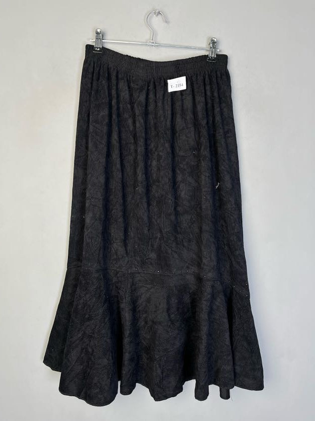 BLACK CORDUROY SKIRT - Thrifty Threads