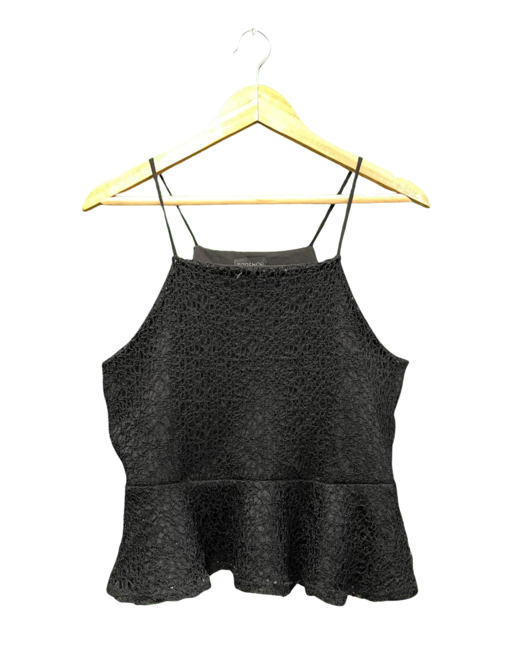 TOPSHOP BLACK PEPLUM CAMISOLE