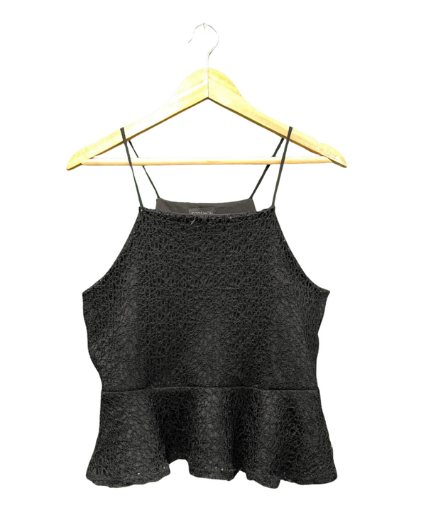 TOPSHOP BLACK PEPLUM CAMISOLE