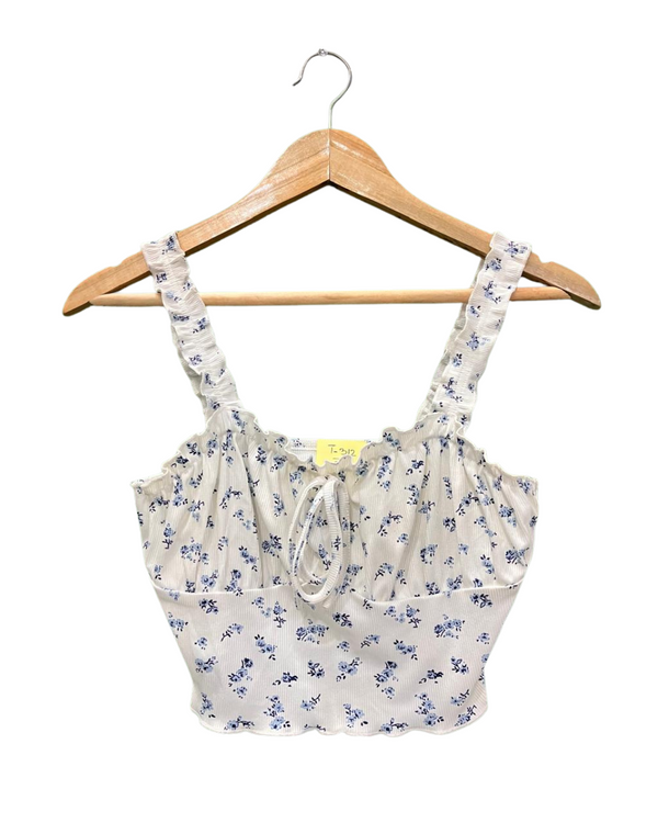 SHEIN DITSY FLORAL PRINT FRILL TRIM CAMI TOP