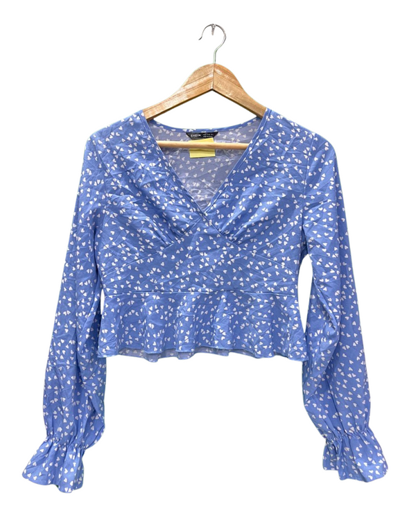 SHEIN BLUE PEPLUM TOP
