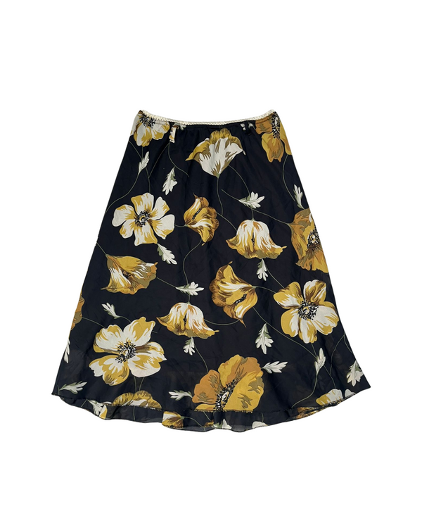 FLORAL BLACK SKIRT