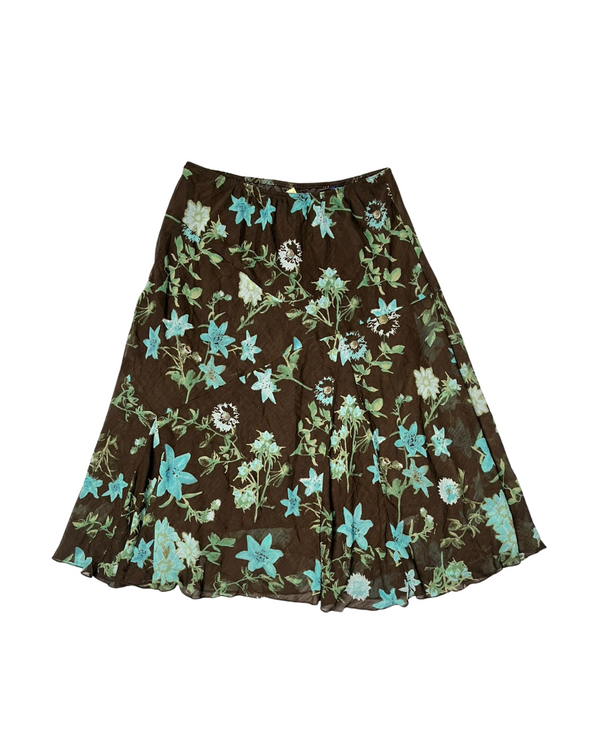 BLUE FLORAL SKIRT