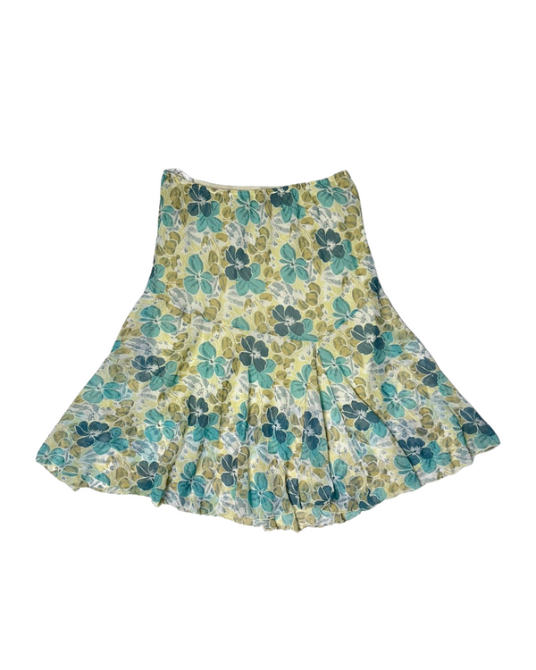 SKY BLUE FLORAL SKIRT