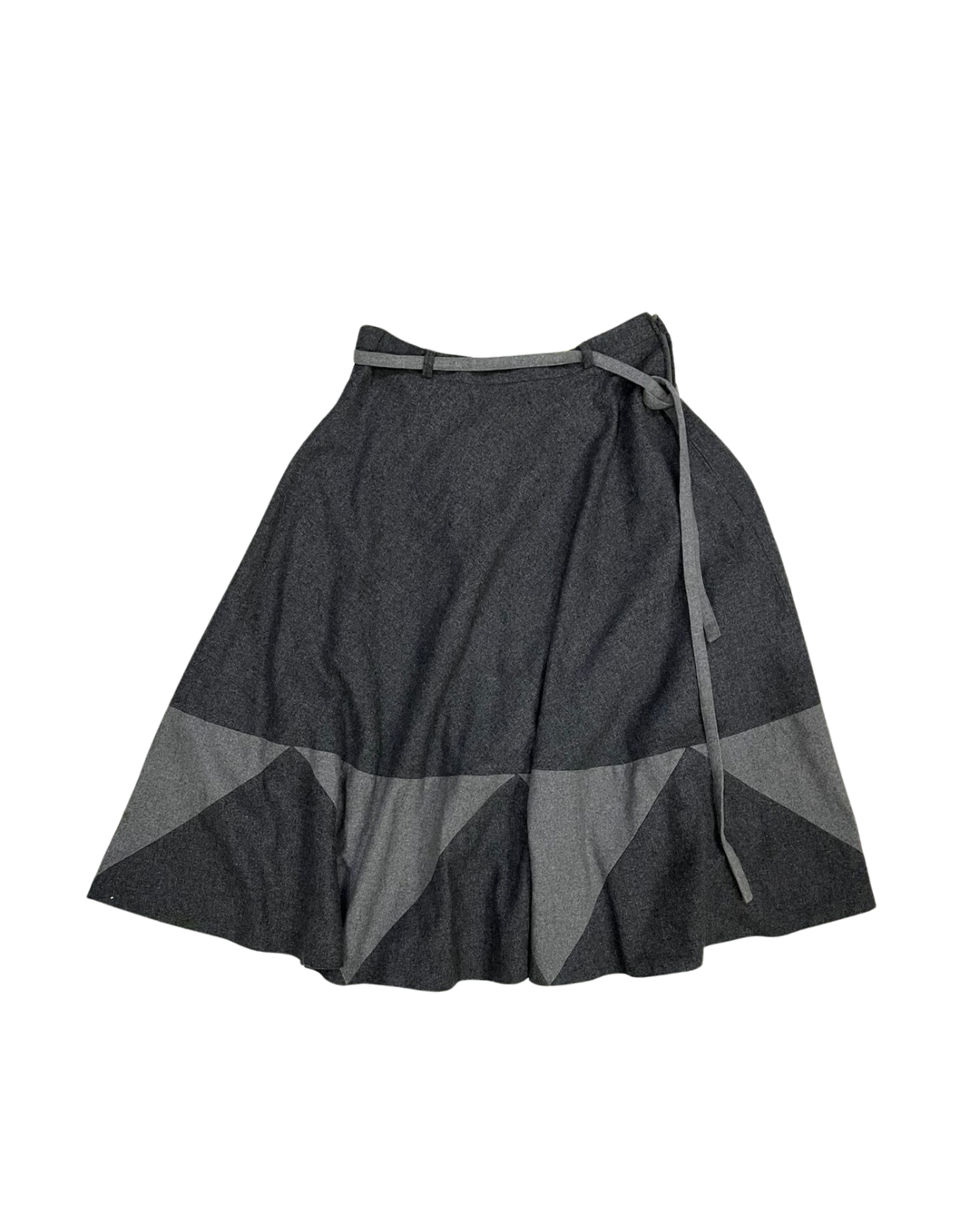 BLACK AND GREY WOOL SKIRT