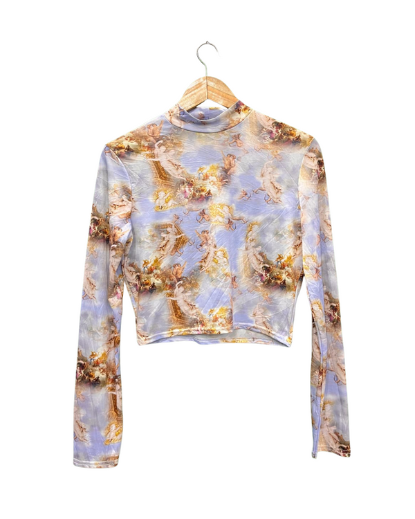 PRETTY LITTLE THING ANGELS PRINT TOP