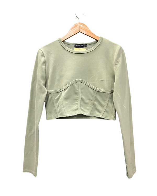 PRETTY LITTLE THING LONG SLEEVE CROP TOP