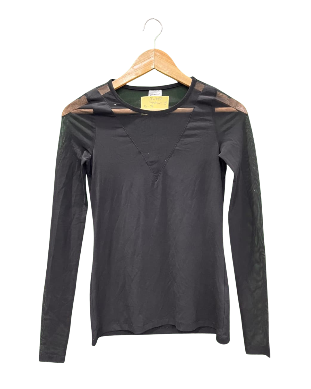 GINA TRICOAT BLACK LONG SLEEVE TOP