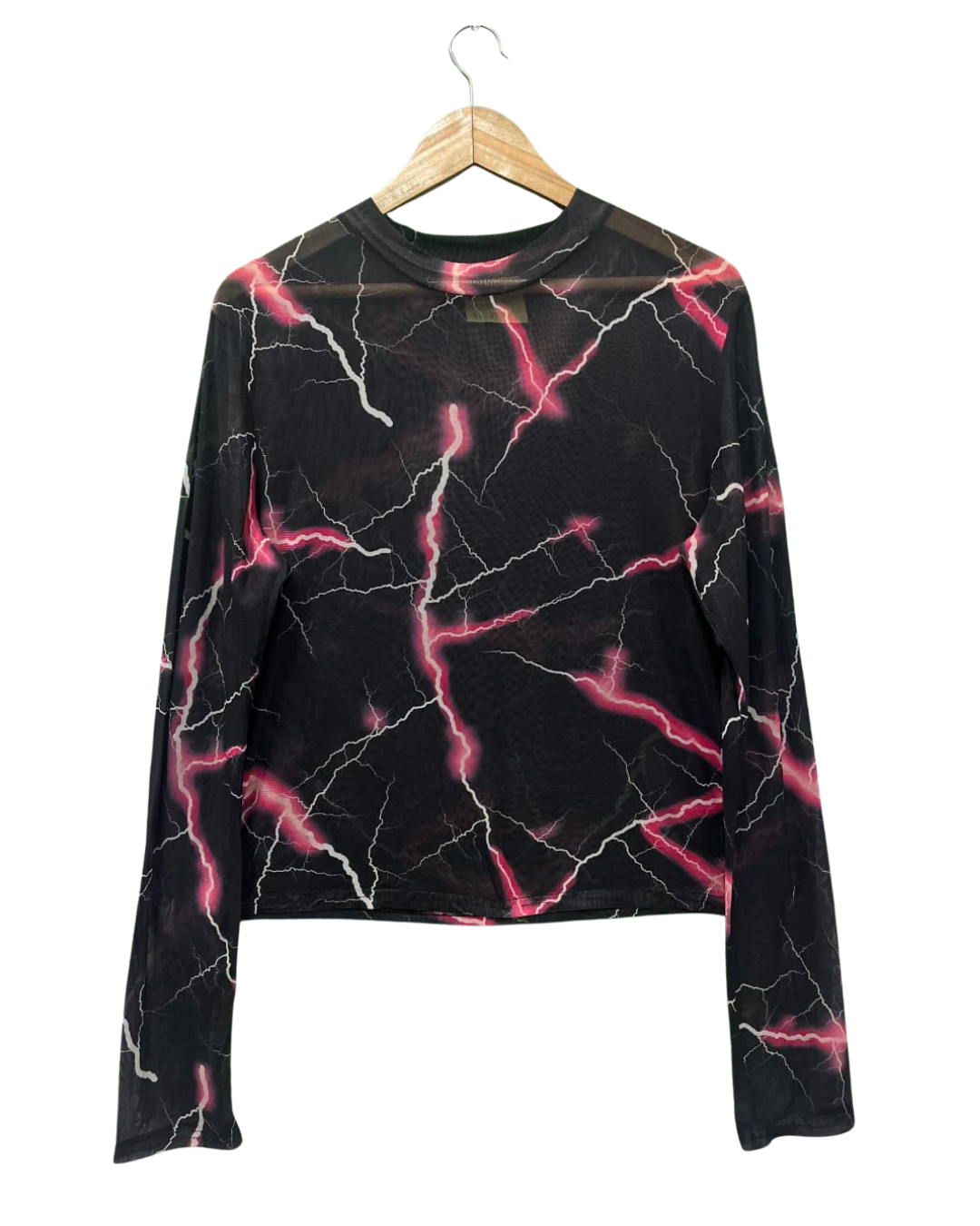 SHEIN LIGHTNING PRINT MESH TOP