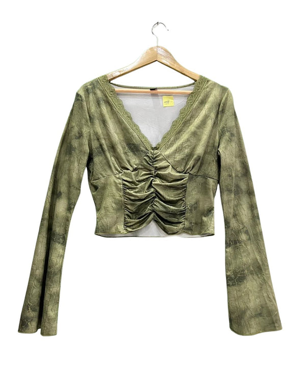 Shein Bell Sleeve Crop Top