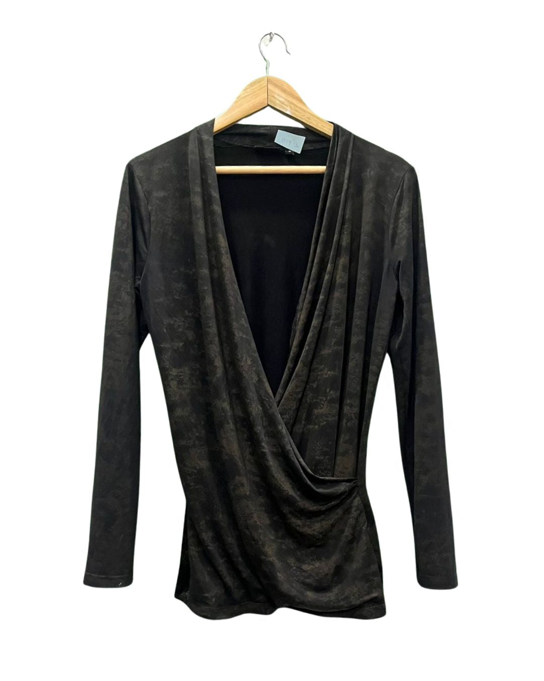 Deep V-Neck Evening Wrap Blouse