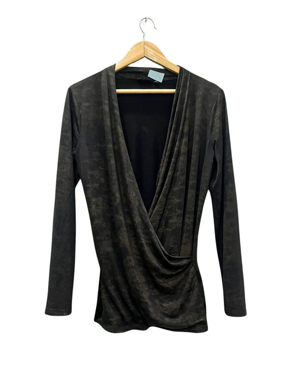 Deep V-Neck Evening Wrap Blouse