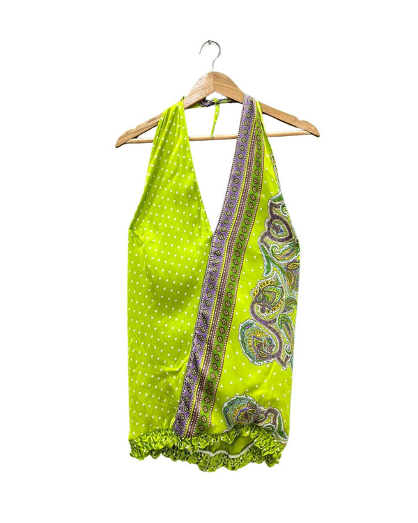 YELLOW HALTER NECK TOP