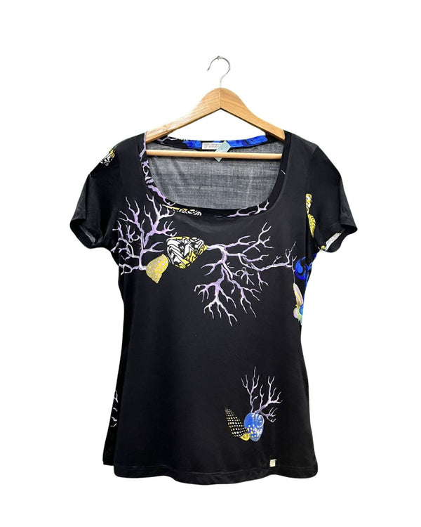 BLACK PRINTED BABY TEE