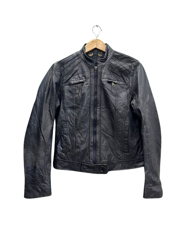 Black Leather Racer Jacket