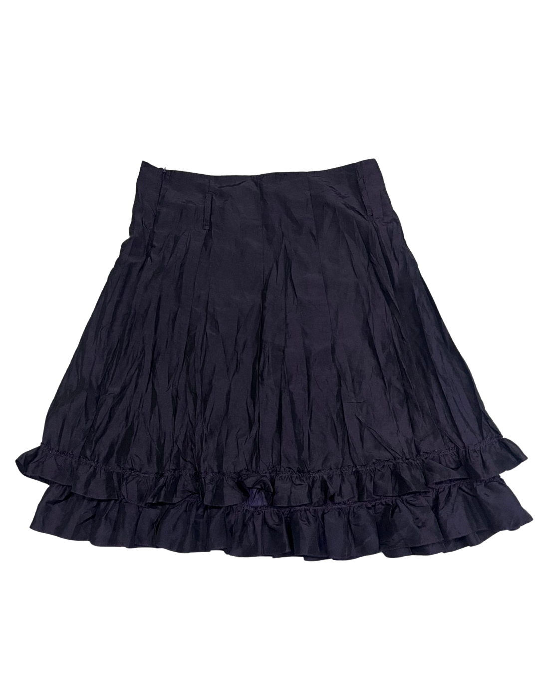BLACK TIERED RUFFLE SKIRT