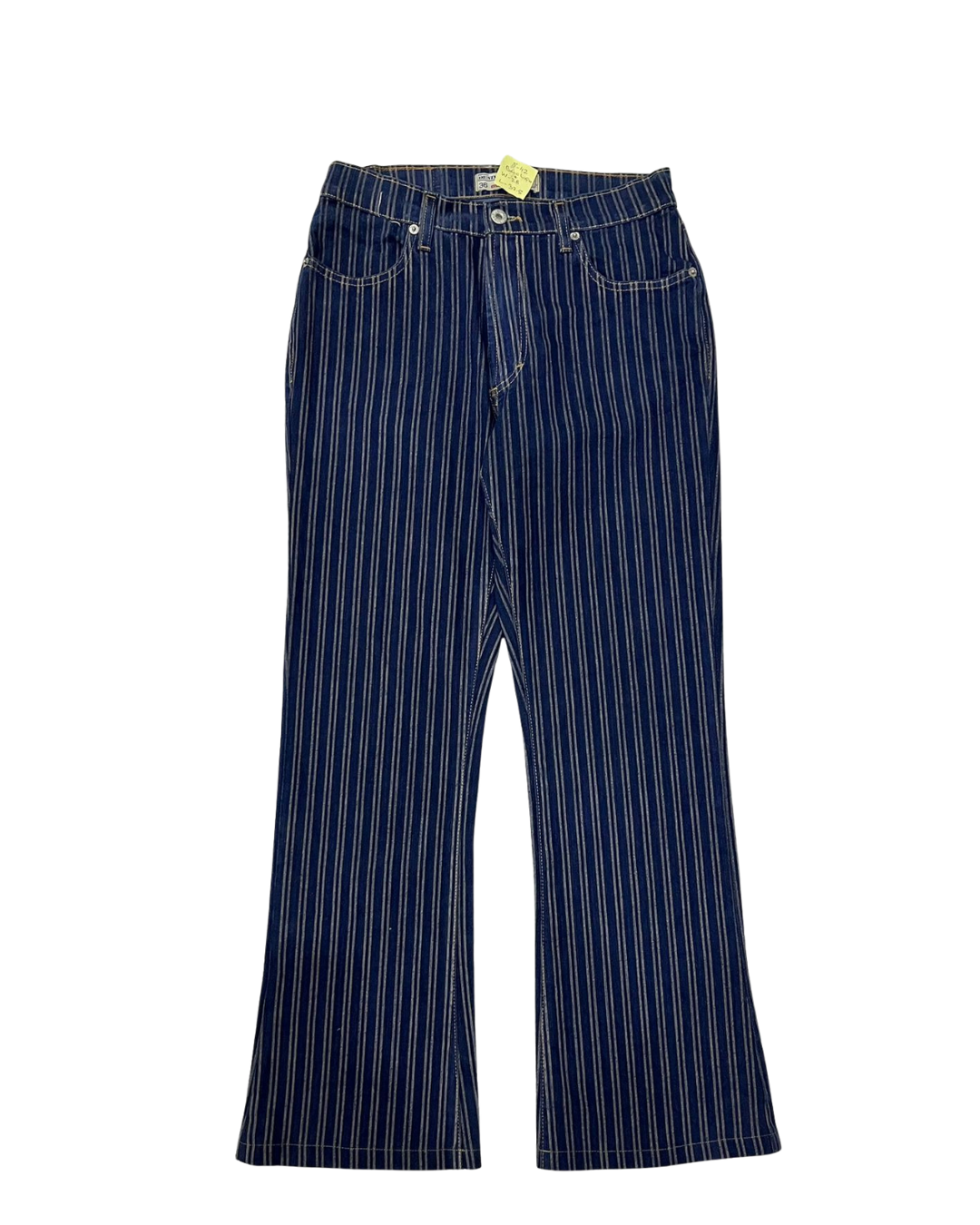 STRIPED PATTERN FLARED JEANS