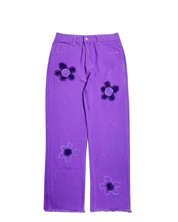 PURPLE FLOWER JEANS