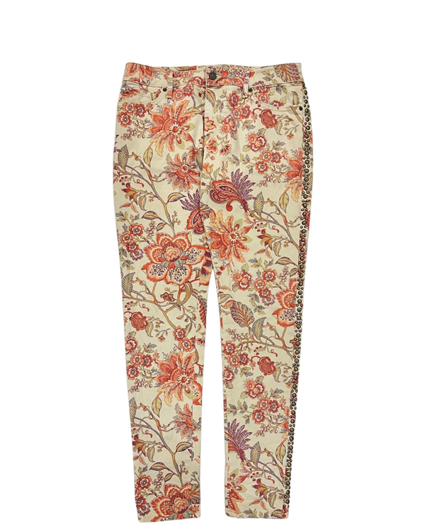 MULTI FLORAL PRINT JEANS