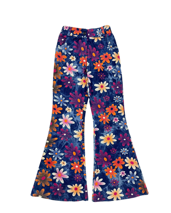 FLORAL PRINT FLARED JEANS