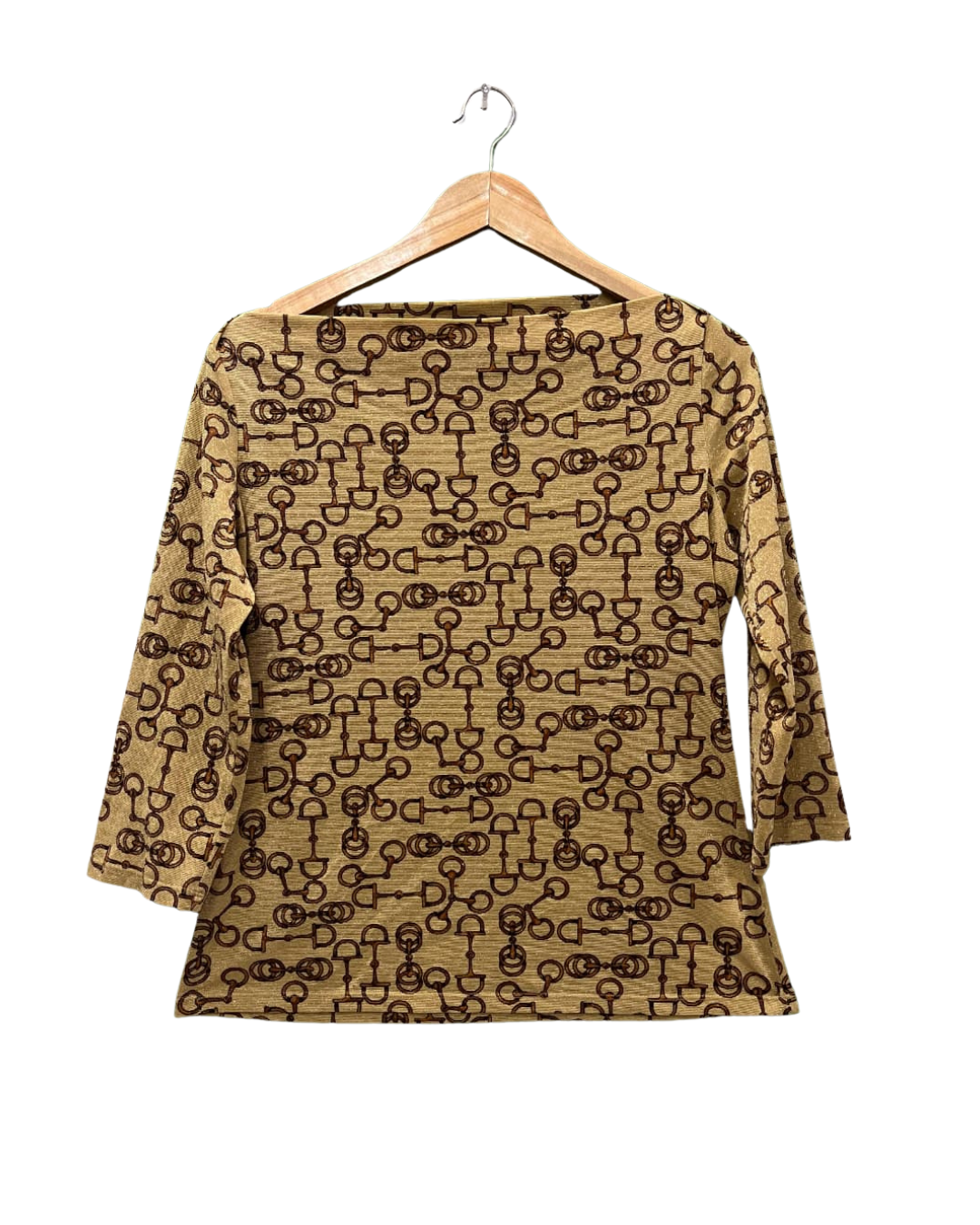 ZARA PRINTED BOAT-NECK TOP